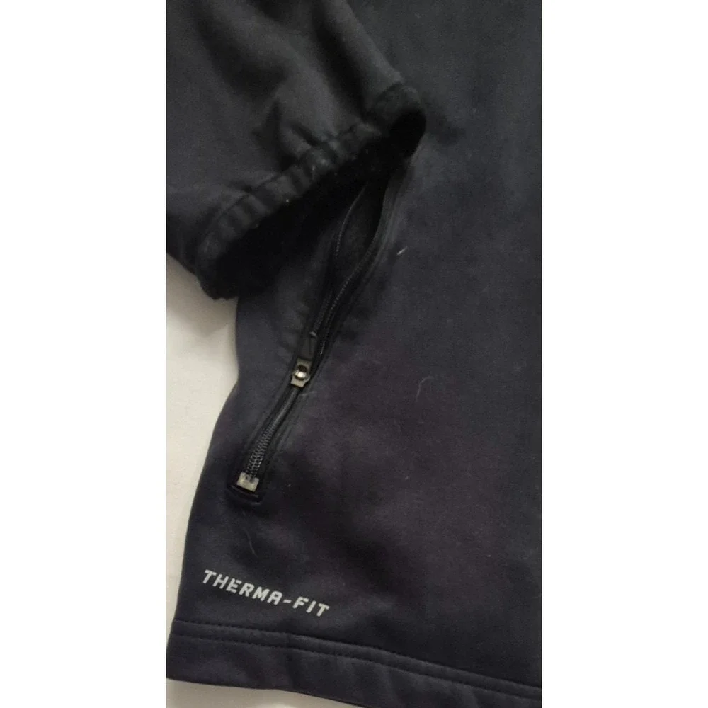 Nike Therma-Fit women's black full zip athletic jacket LG pockets/fleece‎